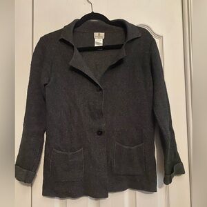 Wool/cashmere blend Elegant Gray Women's Cardigan